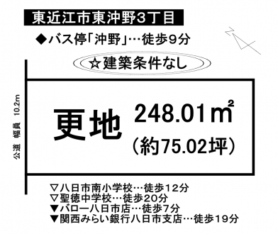 土地 - 滋賀県東近江市東沖野3丁目